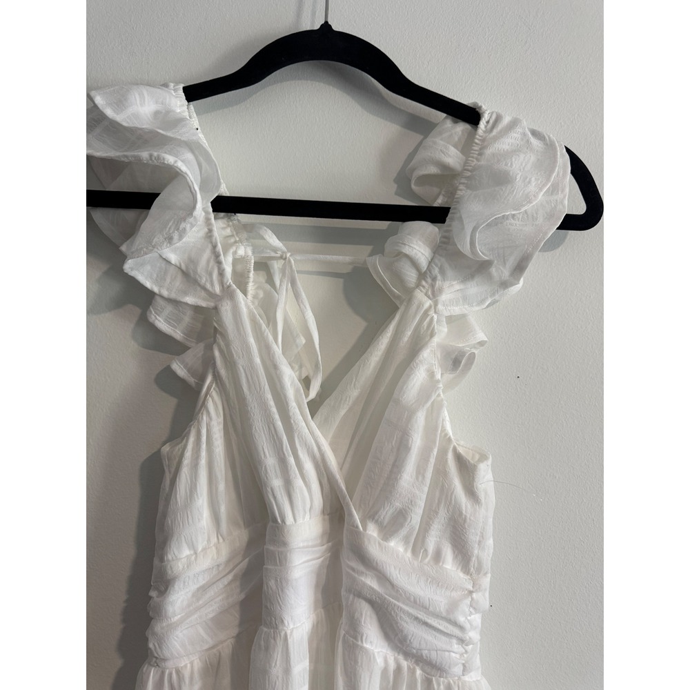 Altar'd State Ruffle Tiered Maxi Dress Women XS White Bridal Coastal cowgirl - Picture 9 of 11